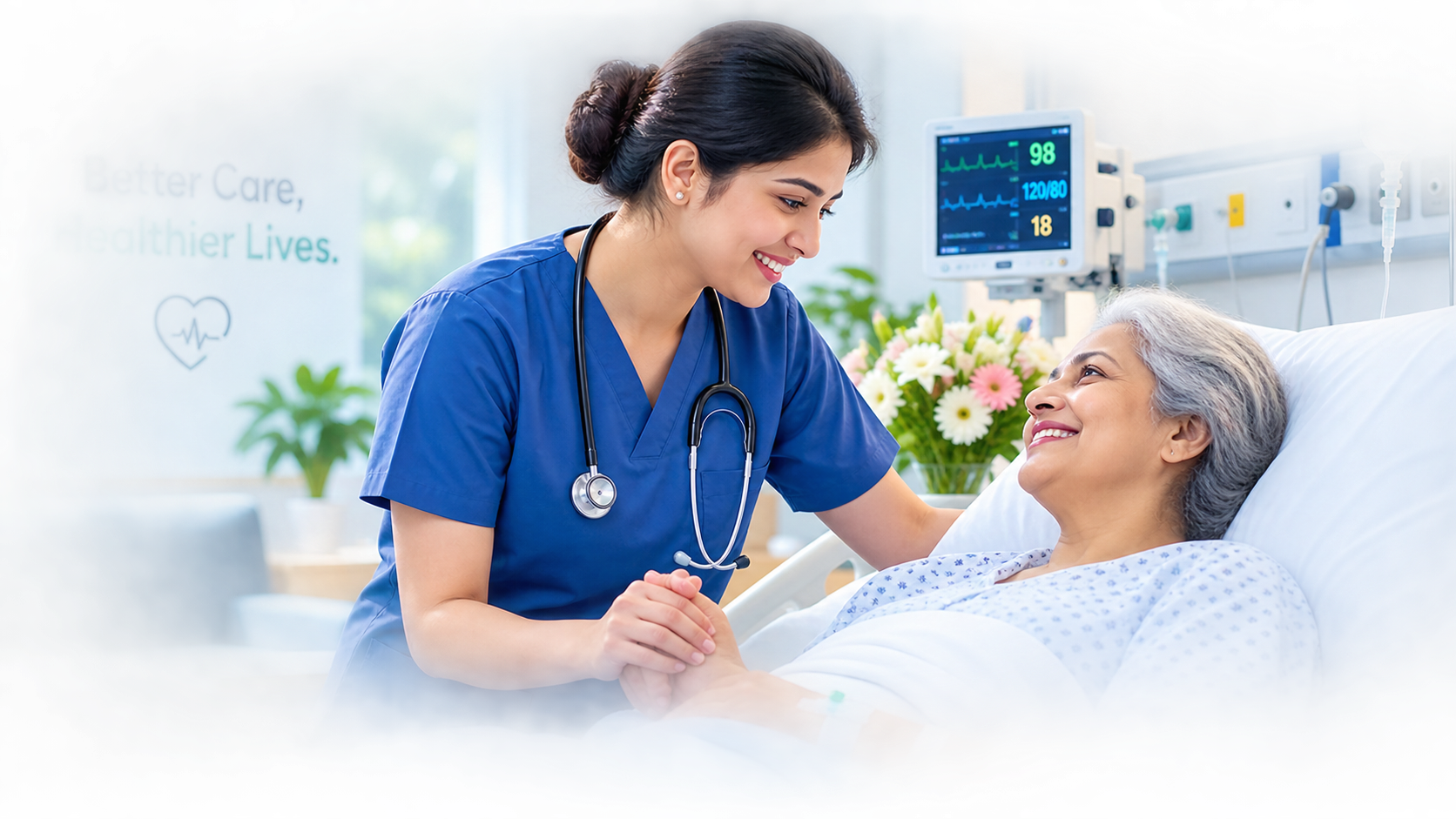 Patient receiving professional surgical healthcare